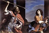 David Canvas Paintings - Saul Attacking David